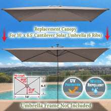 Load image into Gallery viewer, 10'x6.5' Replacement Canopy Cantilever Hanging Patio SolarUmbrella