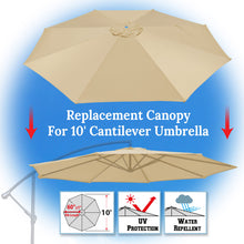 Load image into Gallery viewer, 10ft 8 Rib Canopy Replacement Cover for Patio Hanging Umbrella