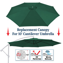 Load image into Gallery viewer, 10ft 8 Rib Canopy Replacement Cover for Patio Hanging Umbrella