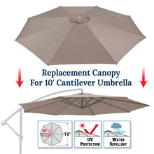 Load image into Gallery viewer, 10ft 8 Rib Canopy Replacement Cover for Patio Hanging Umbrella