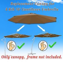 Load image into Gallery viewer, 10ft 8 Rib Canopy Replacement Cover for Patio Hanging Umbrella