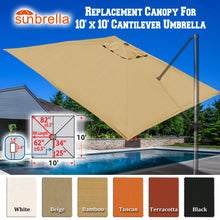 Load image into Gallery viewer, Sunbrella Replacement Canopy Cantilever Umbrellas Cover for 10' x 10' 8 Ribs Roma Umbrella