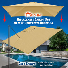 Load image into Gallery viewer, Sunbrella Replacement Canopy Cantilever Umbrellas Cover for 10' x 10' 8 Ribs Roma Umbrella