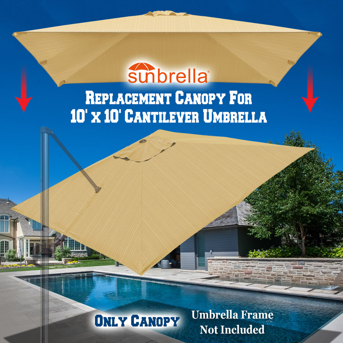 Sunbrella Replacement Canopy Cantilever Umbrellas Cover for 10' x 10' – Sunny Outdoor US Sunbrella Replacement Canopy Cantilever Umbrellas Cover for 10' x 10' – Sunny Outdoor US