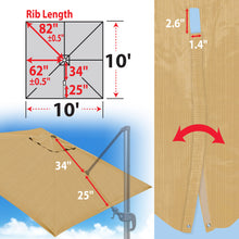 Load image into Gallery viewer, Sunbrella Replacement Canopy Cantilever Umbrellas Cover for 10' x 10' 8 Ribs Roma Umbrella