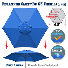 Load image into Gallery viewer, 6.5ft 6 Ribs umbrella Canopy Cover Replacement