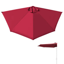 Load image into Gallery viewer, Replacement Canopy Cover for 10' Patio Half Umbrella 10ft 5 Ribs Half Umbrella