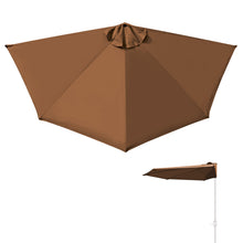 Load image into Gallery viewer, Replacement Canopy Cover for 10' Patio Half Umbrella 10ft 5 Ribs Half Umbrella