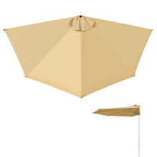 Load image into Gallery viewer, Replacement Canopy Cover for 10' Patio Half Umbrella 10ft 5 Ribs Half Umbrella