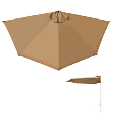 Load image into Gallery viewer, Replacement Canopy Cover for 10' Patio Half Umbrella 10ft 5 Ribs Half Umbrella