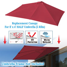 Load image into Gallery viewer, Replacement Rectangular Canopy Cover Only for 8.2X 3.9ft 5 Ribs Half Patio Umbrella
