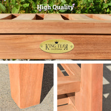 Load image into Gallery viewer, KINGTEAK Teak wood side table, 23.6" Shower Stool with Storage Shelf for Bathroom, Living Room, Bedroom