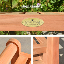 Load image into Gallery viewer, KINGTEAK Shower Bench 29.7"  Long Teak Wood Shower Stool with Storage Shelf and Handle for Indoors and Outdoors