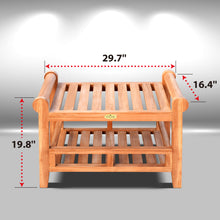 Load image into Gallery viewer, KINGTEAK Golden Teak Wood Outdoor Folding Side Table-Wooden Furniture for Patio, Balcony Porch, Garden and Backyard