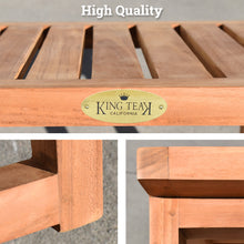 Load image into Gallery viewer, KINGTEAK 17.8" Golden Teak Wood Seat Stool Side Table Furniture for Patio,Poolside, Garden &Backyard