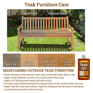 KINGTEAK 17.8" Golden Teak Wood Seat Stool Side Table Furniture for Patio,Poolside, Garden &Backyard