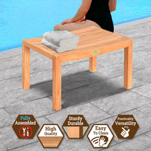 Load image into Gallery viewer, KINGTEAK Indoor & Outdoor 23.4" Golden Teak Wood Side Table