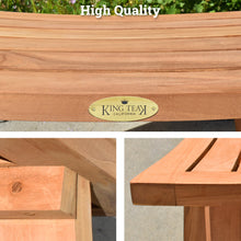 Load image into Gallery viewer, KINGTEAK 29.5" Golden Teak Shower Bench with Shelf Indonesian Teak Wood Chair Spa Bath Seat Perfect for Indoor Or Outdoor