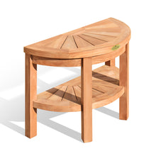 Load image into Gallery viewer, KINGTEAK Golden Teak Wood Outdoor Folding Side Table-Wooden Furniture for Patio, Balcony Porch, Garden and Backyard