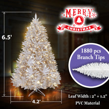 Load image into Gallery viewer, Christmas Tree 5/6/7/7.5FT w Steel Base Xmas WHITE NATURAL Prelit Fir Unlit Pine