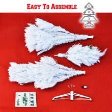 Load image into Gallery viewer, LED Christmas Tree 6.5FT Steel Base Xmas WHITE NATURAL prelit fir