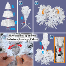 Load image into Gallery viewer, LED Christmas Tree 6.5FT Steel Base Xmas WHITE NATURAL prelit fir
