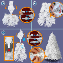 Load image into Gallery viewer, LED Christmas Tree 6.5FT Steel Base Xmas WHITE NATURAL prelit fir