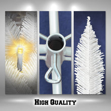 Load image into Gallery viewer, LED Christmas Tree 6.5FT Steel Base Xmas WHITE NATURAL prelit fir