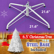 Load image into Gallery viewer, LED Christmas Tree 6.5FT Steel Base Xmas WHITE NATURAL prelit fir