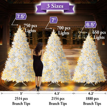 Load image into Gallery viewer, LED Christmas Tree 6.5FT Steel Base Xmas WHITE NATURAL prelit fir