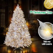 Load image into Gallery viewer, LED Christmas Tree 7FT Steel Base Xmas WHITE NATURAL prelit fir
