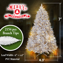 Load image into Gallery viewer, LED Christmas Tree 7FT Steel Base Xmas WHITE NATURAL prelit fir