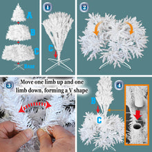Load image into Gallery viewer, LED Christmas Tree 7FT Steel Base Xmas WHITE NATURAL prelit fir