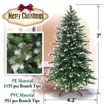 Load image into Gallery viewer, 7' Premium Snow Artificial Christmas Pine Tree Holiday Decor Xmas Tree