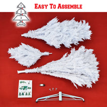 Load image into Gallery viewer, LED Christmas Tree 7.5FT Steel Base Xmas WHITE NATURAL prelit fir