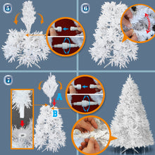 Load image into Gallery viewer, LED Christmas Tree 7.5FT Steel Base Xmas WHITE NATURAL prelit fir