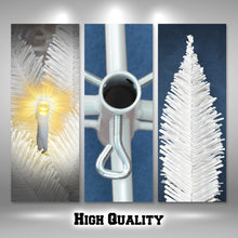 Load image into Gallery viewer, LED Christmas Tree 7.5FT Steel Base Xmas WHITE NATURAL prelit fir