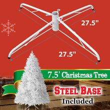 Load image into Gallery viewer, LED Christmas Tree 7.5FT Steel Base Xmas WHITE NATURAL prelit fir