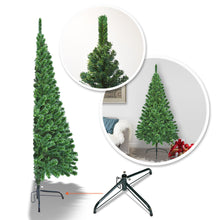 Load image into Gallery viewer, 5/6' Artificial Wall Space Saving Half Corner Christmas Tree with Steel Base