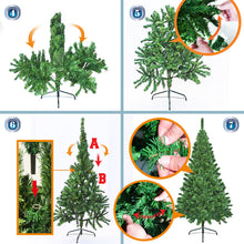Load image into Gallery viewer, 5 Artificial Wall Space Saving Half Corner Christmas Tree with Steel Base