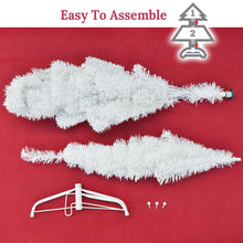 Load image into Gallery viewer, 5 Artificial Wall Space Saving Half Corner Christmas Tree with Steel Base white