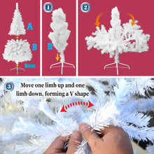 Load image into Gallery viewer, 5 Artificial Wall Space Saving Half Corner Christmas Tree with Steel Base white