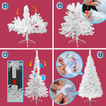 Load image into Gallery viewer, 5 Artificial Wall Space Saving Half Corner Christmas Tree with Steel Base white