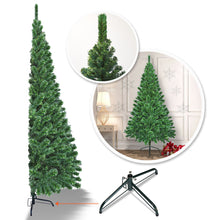 Load image into Gallery viewer, 6' Artificial Wall Space Saving Half Corner Christmas Tree with Steel Base