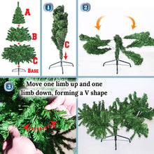 Load image into Gallery viewer, 6' Artificial Wall Space Saving Half Corner Christmas Tree with Steel Base
