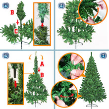 Load image into Gallery viewer, 6' Artificial Wall Space Saving Half Corner Christmas Tree with Steel Base