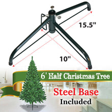Load image into Gallery viewer, 6' Artificial Wall Space Saving Half Corner Christmas Tree with Steel Base