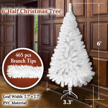 Load image into Gallery viewer, 6' Artificial Wall Space Saving Half Corner Christmas Tree with Steel Base white