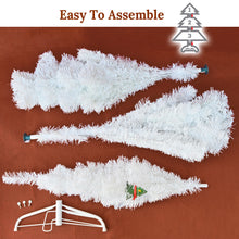 Load image into Gallery viewer, 6' Artificial Wall Space Saving Half Corner Christmas Tree with Steel Base white