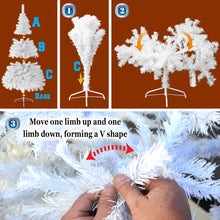 Load image into Gallery viewer, 6' Artificial Wall Space Saving Half Corner Christmas Tree with Steel Base white